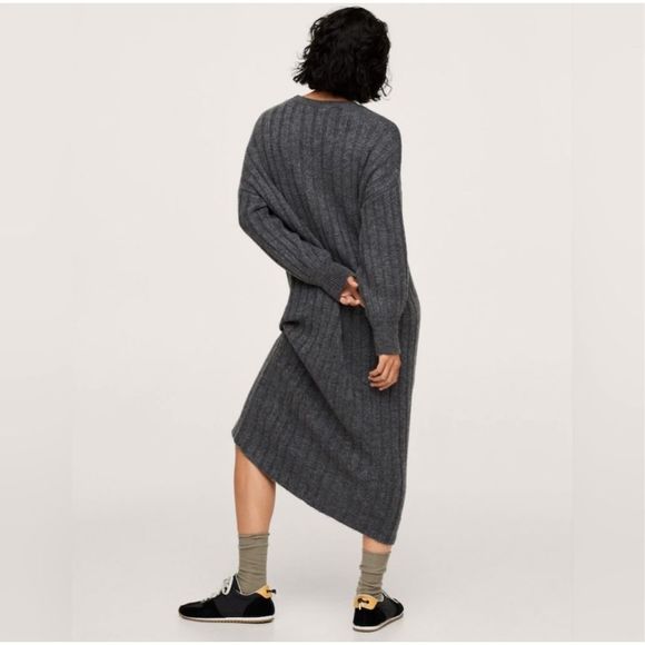 Mango Sweater Dress Charcoal Size M/L - Picture 4 of 9